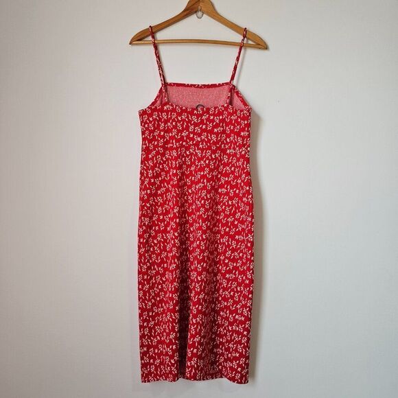 NEVER WORN ZARA RED TANK MIDI DRESS SIZE L - Picture 3 of 12